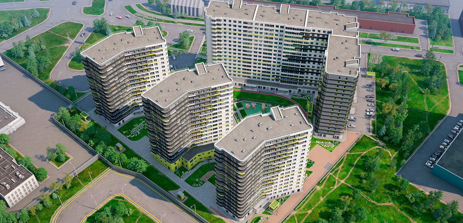 Вид сверху на ЖК