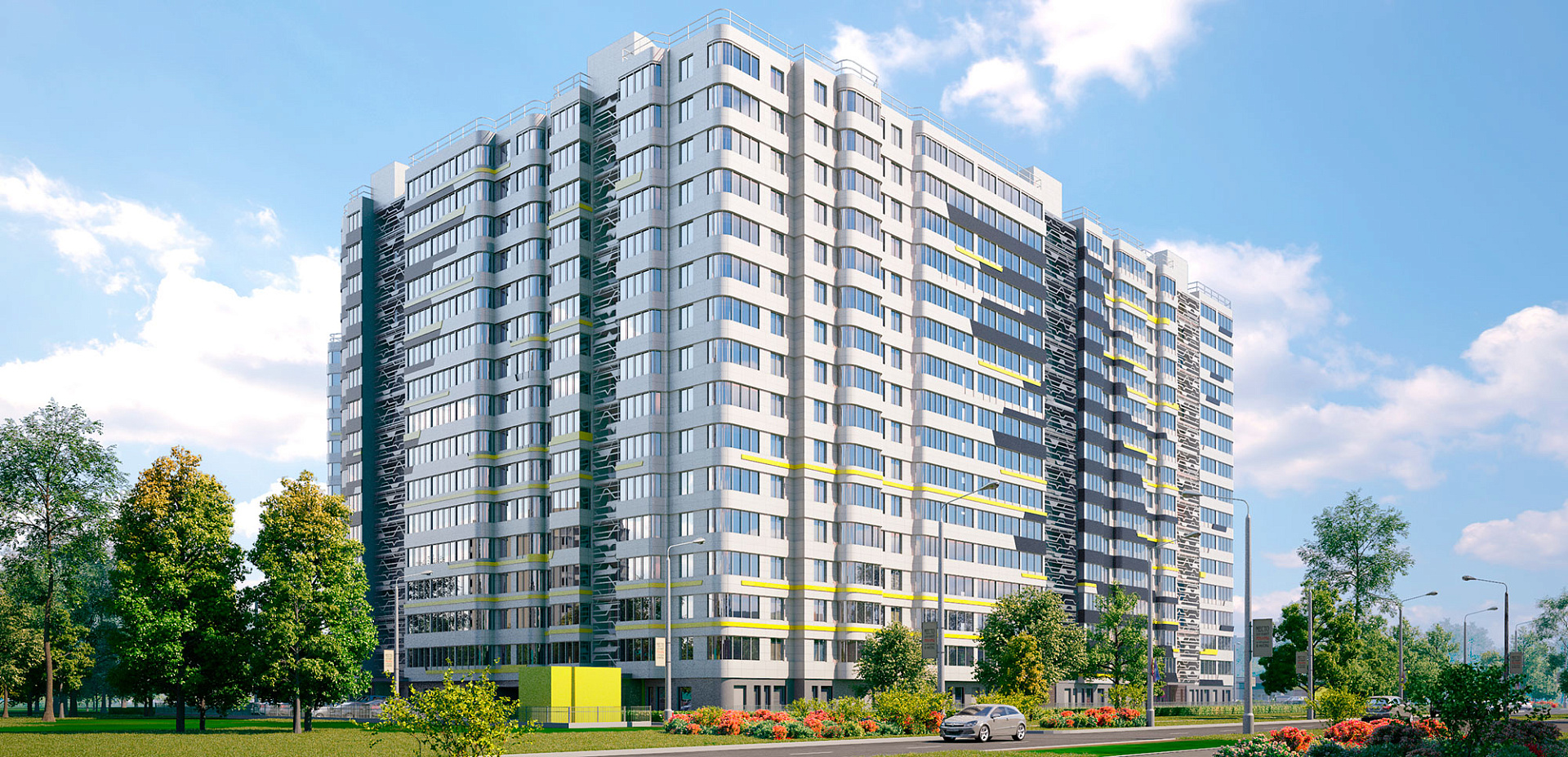 Вид на ЖК со стороны Львовской улицы