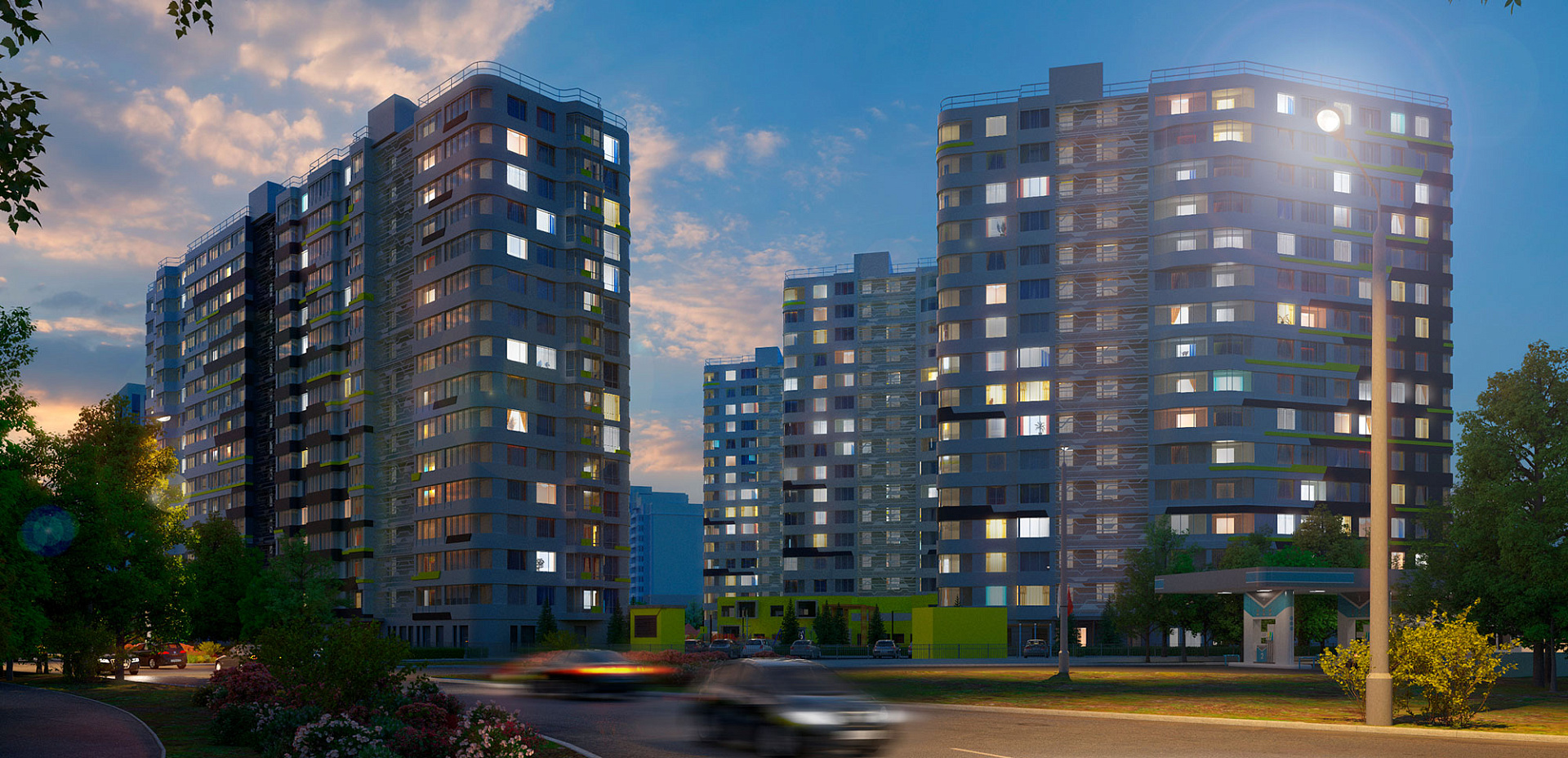 Ночной вид с Львовской улицы