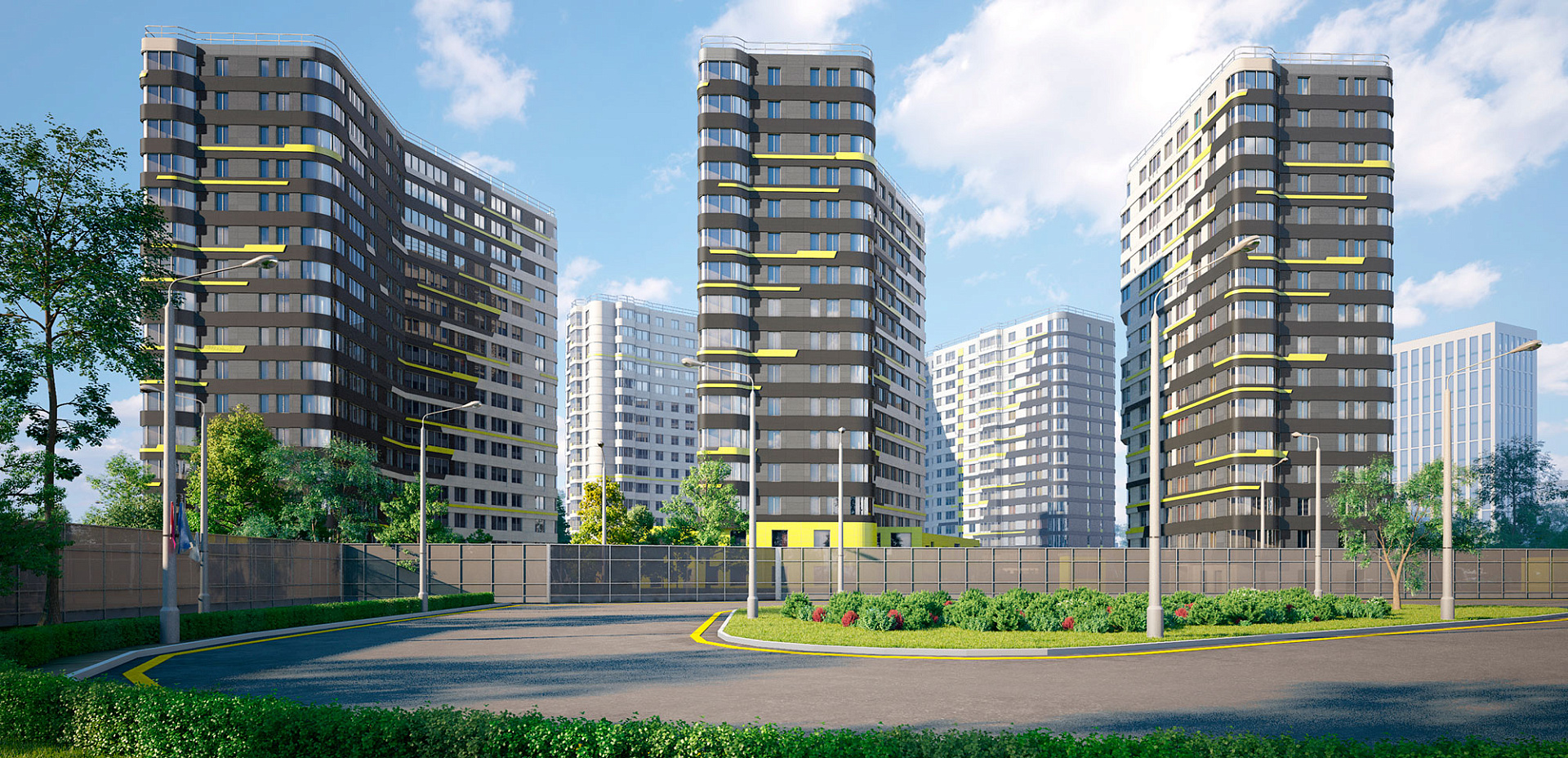 Вид на ЖК со стороны Полюстровского парка